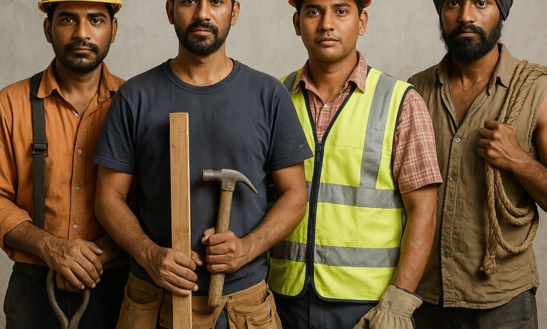 indian construction labour