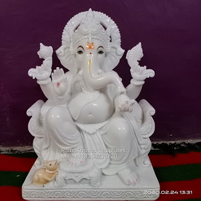 White Marble Ganpati Statue