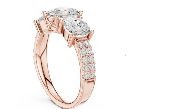 Cushion Three-Stone Rings